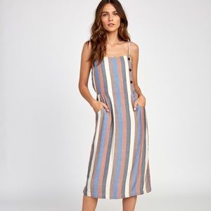 RVCA Proxy striped midi dress